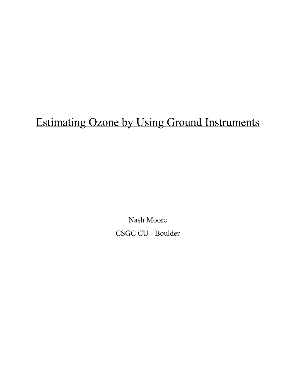 Estimating Ozone by Using Ground Instruments
