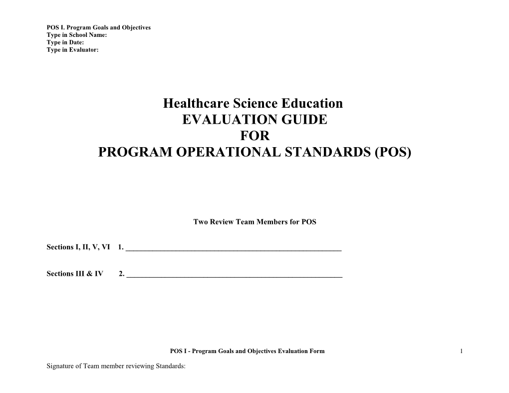 Program Operational Standards s1