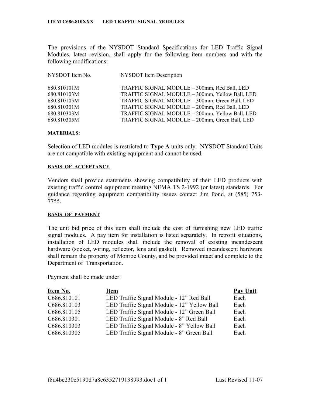 Item C686.810Xxx Led Traffic Signal Modules