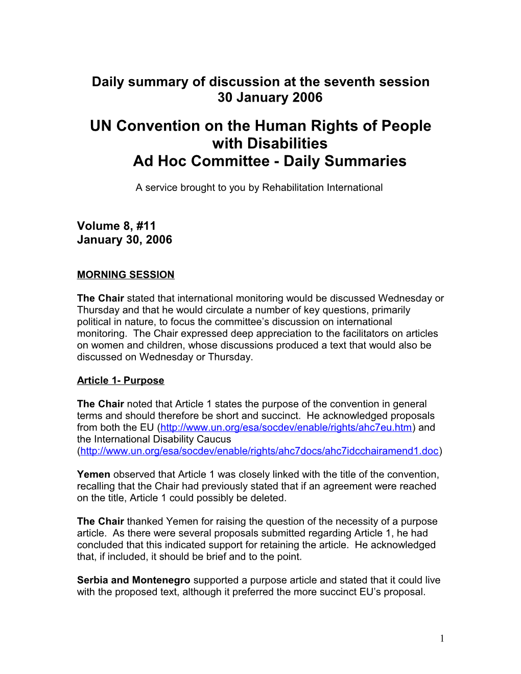 Un Convention on Rights of People with Disabilities