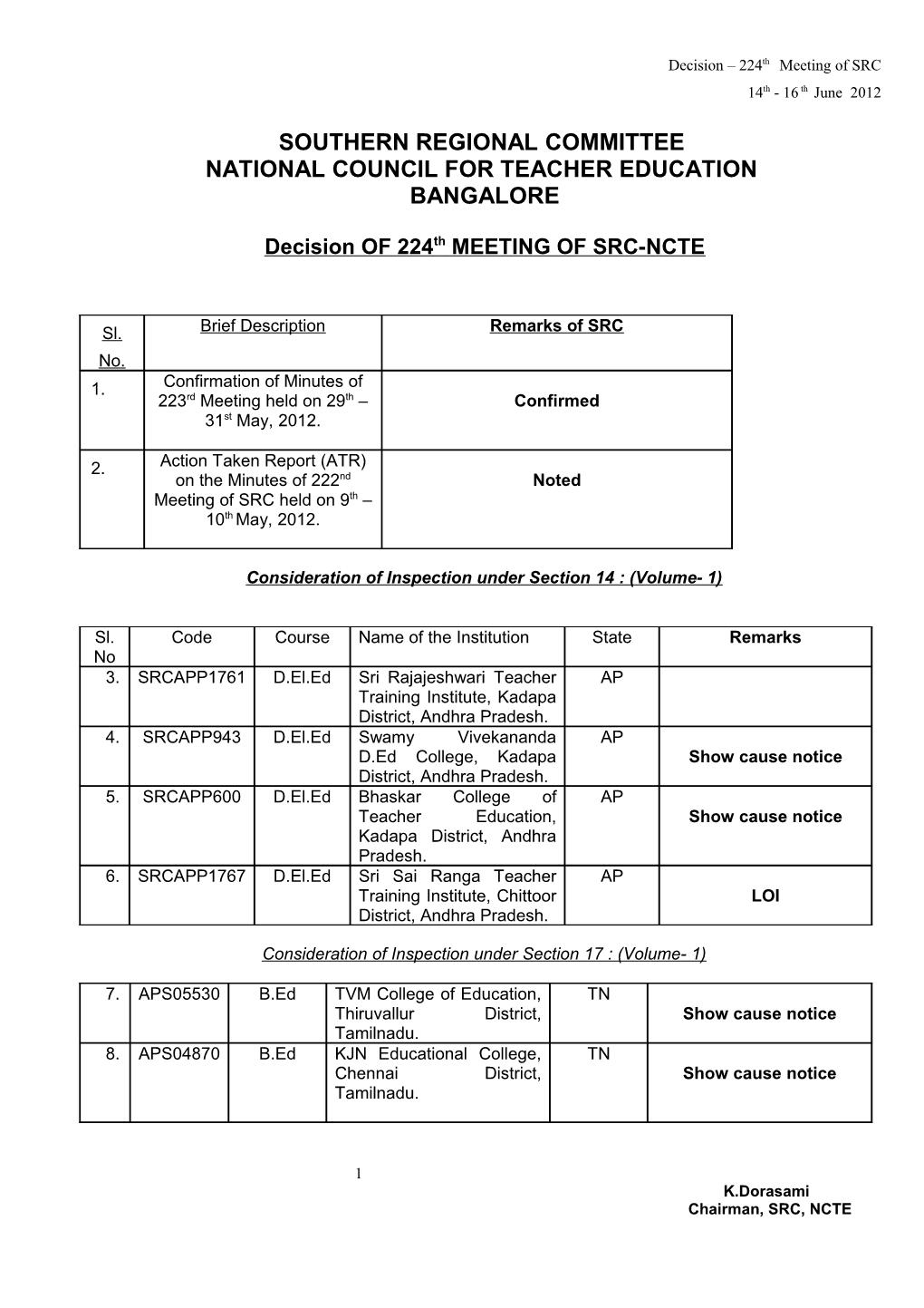 Southern Regional Committee