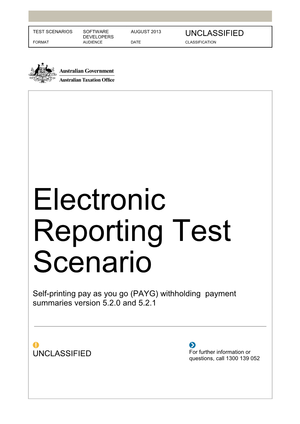 Self Printing Payg Withholding Payment Summaries Version 5.1 Test Scenario