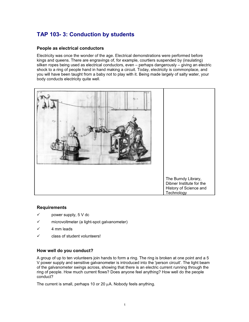 AP 103- 3: Conduction by Students