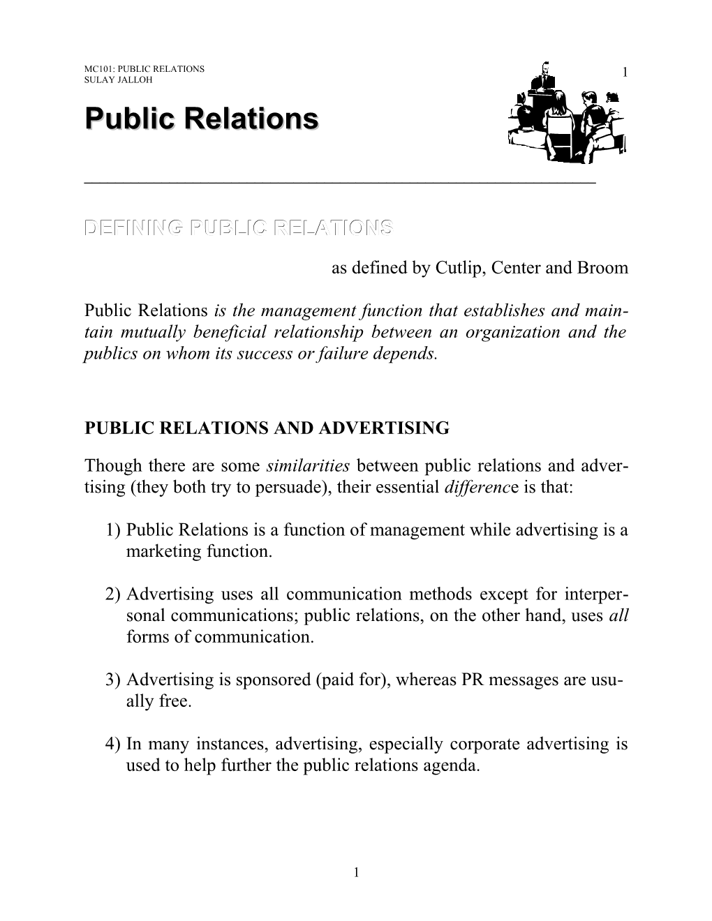 Mc101: Public Relations