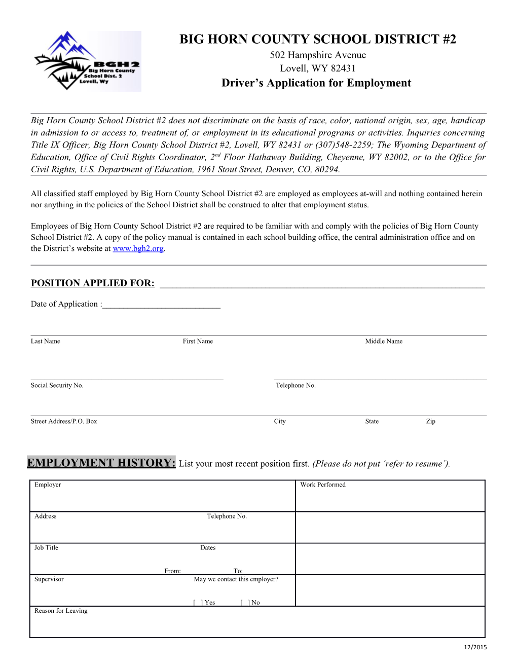 Driver S Application for Employment s1