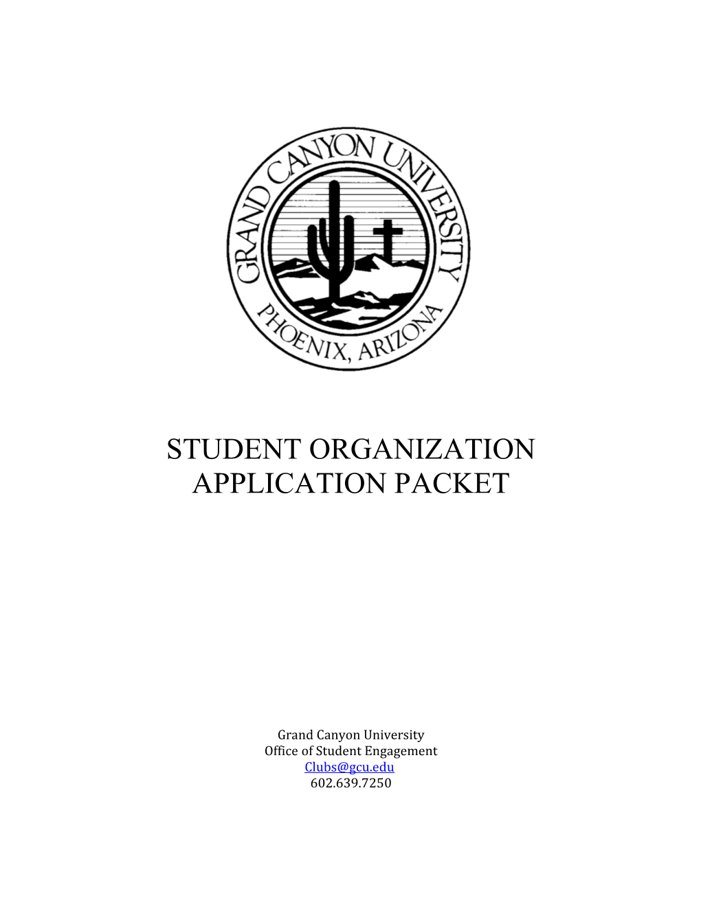 Student Organization Application Packet