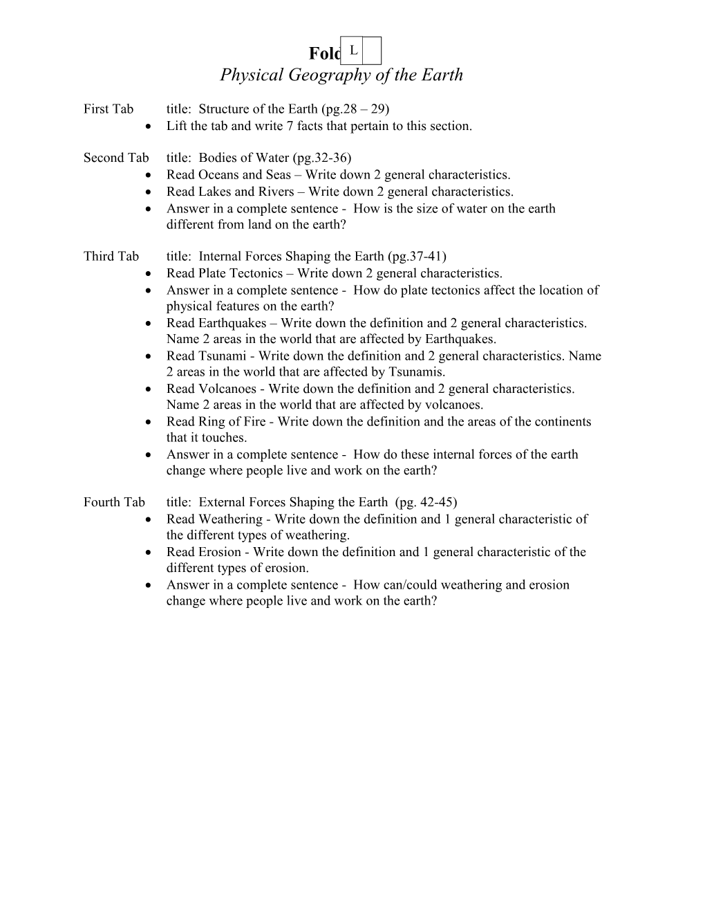 Physical Geography of the Earth