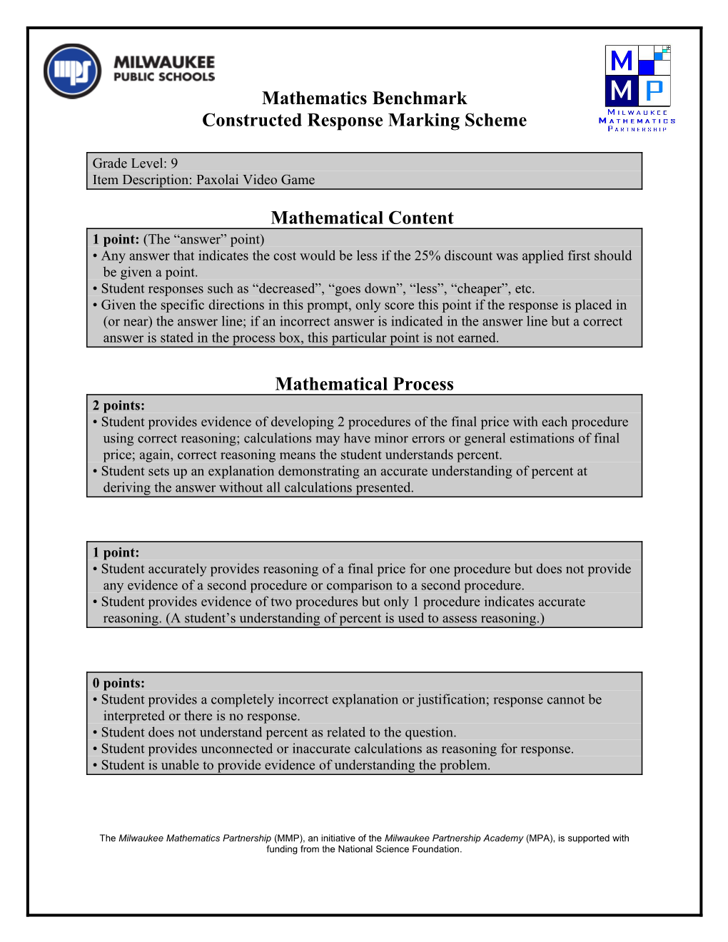 Constructed Response Rubric s1