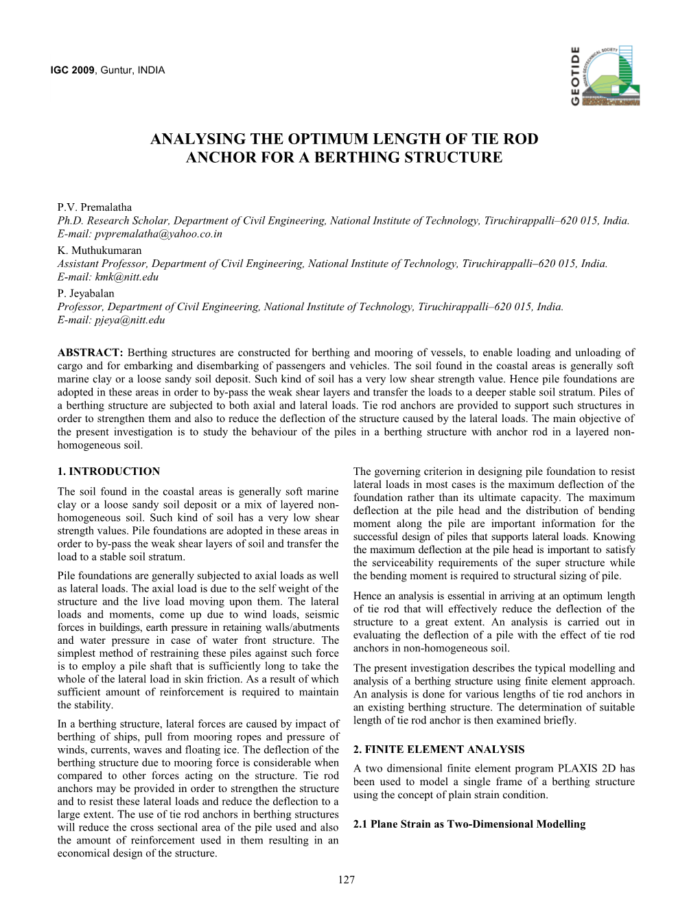 Indian Geotechnical Conference (December 18-20, 2003) s9