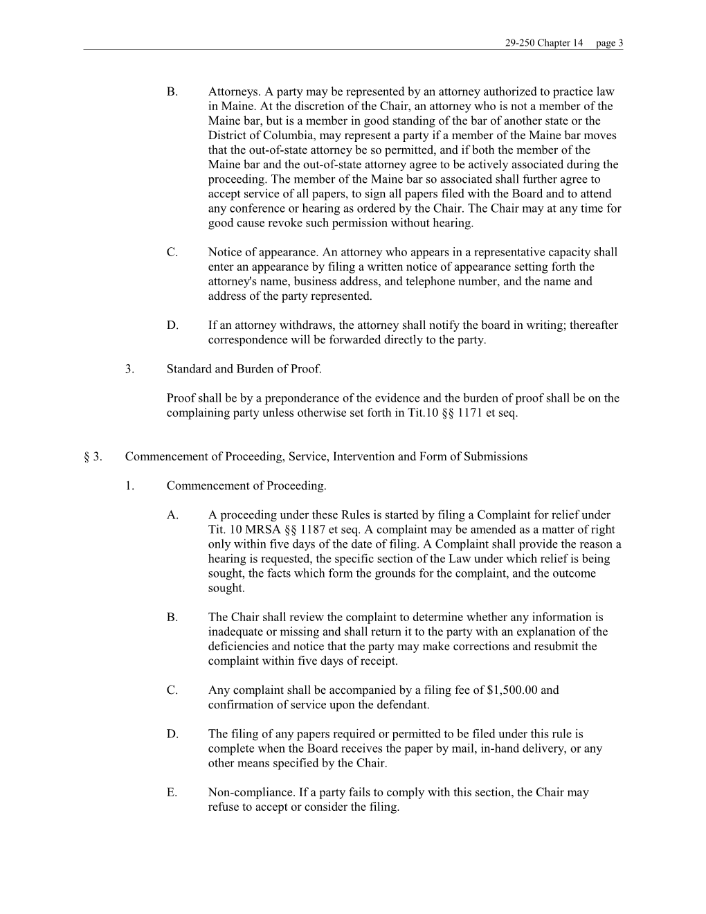 Chapter 14:RULES for the MAINE MOTOR VEHICLE FRANCHISE BOARD