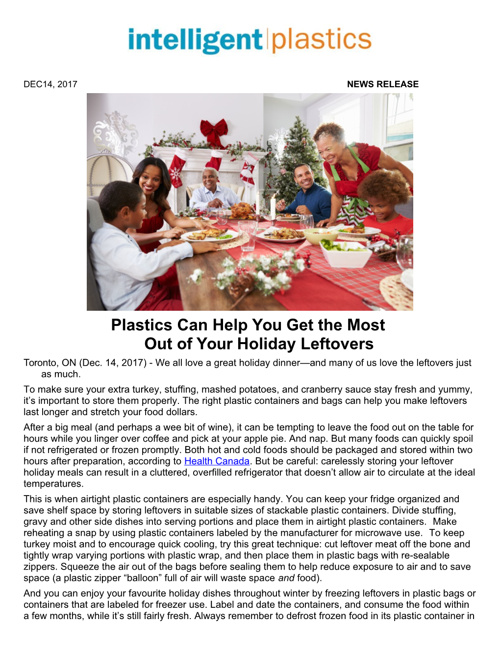 Plastics Can Help You Get the Most out of Your Holiday Leftovers