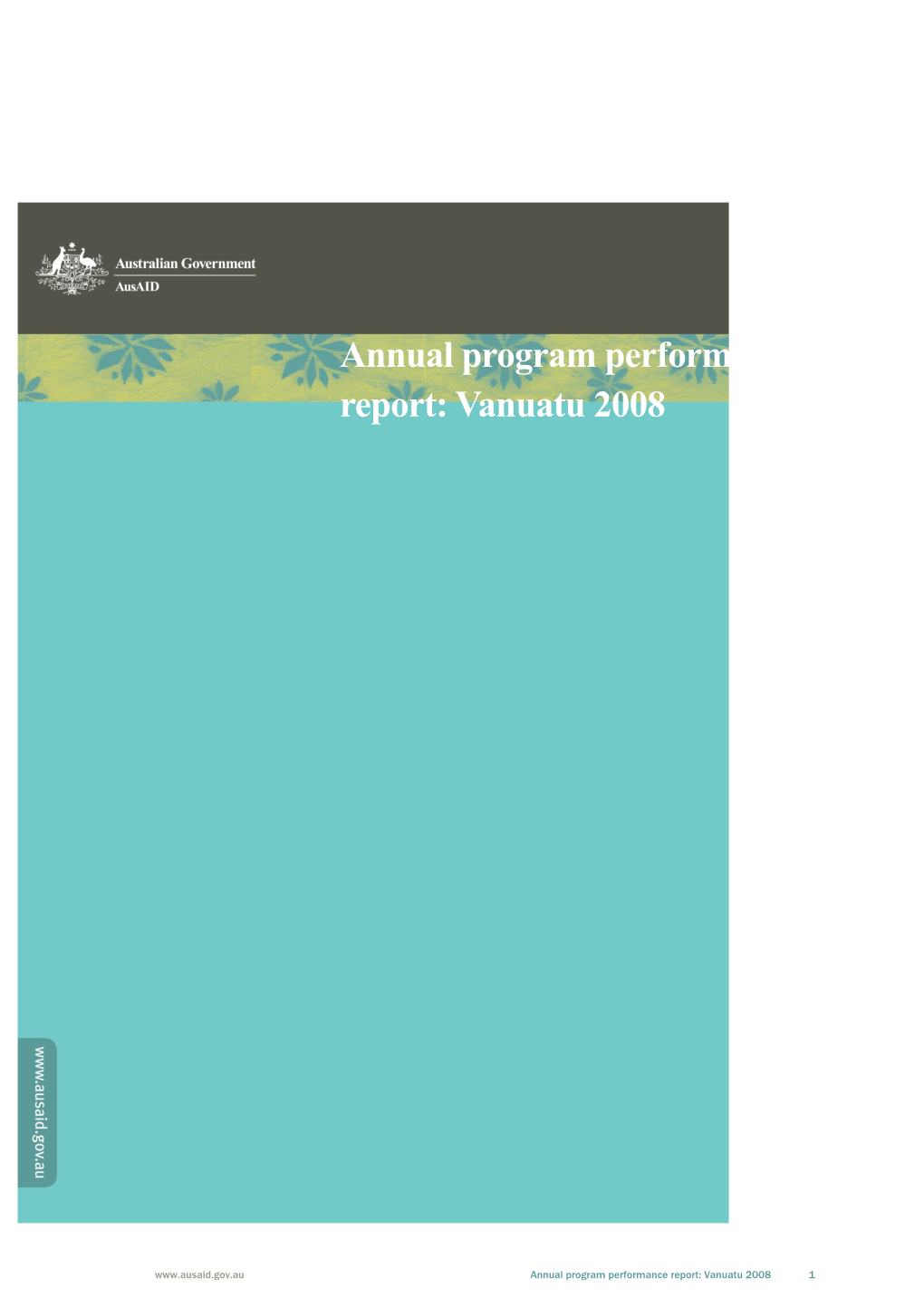 Annual Program Performance Report: Vanuatu 2008