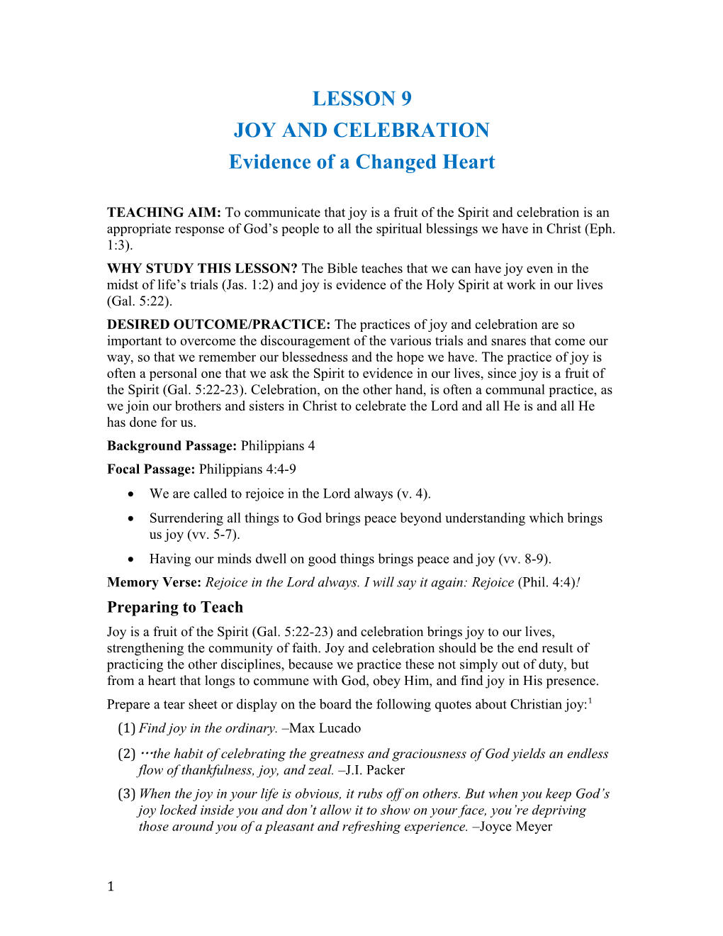 Joy and Celebration