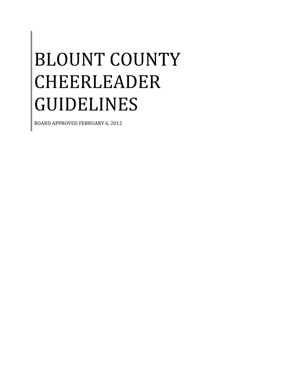 Blount County Cheerleader Guidelines