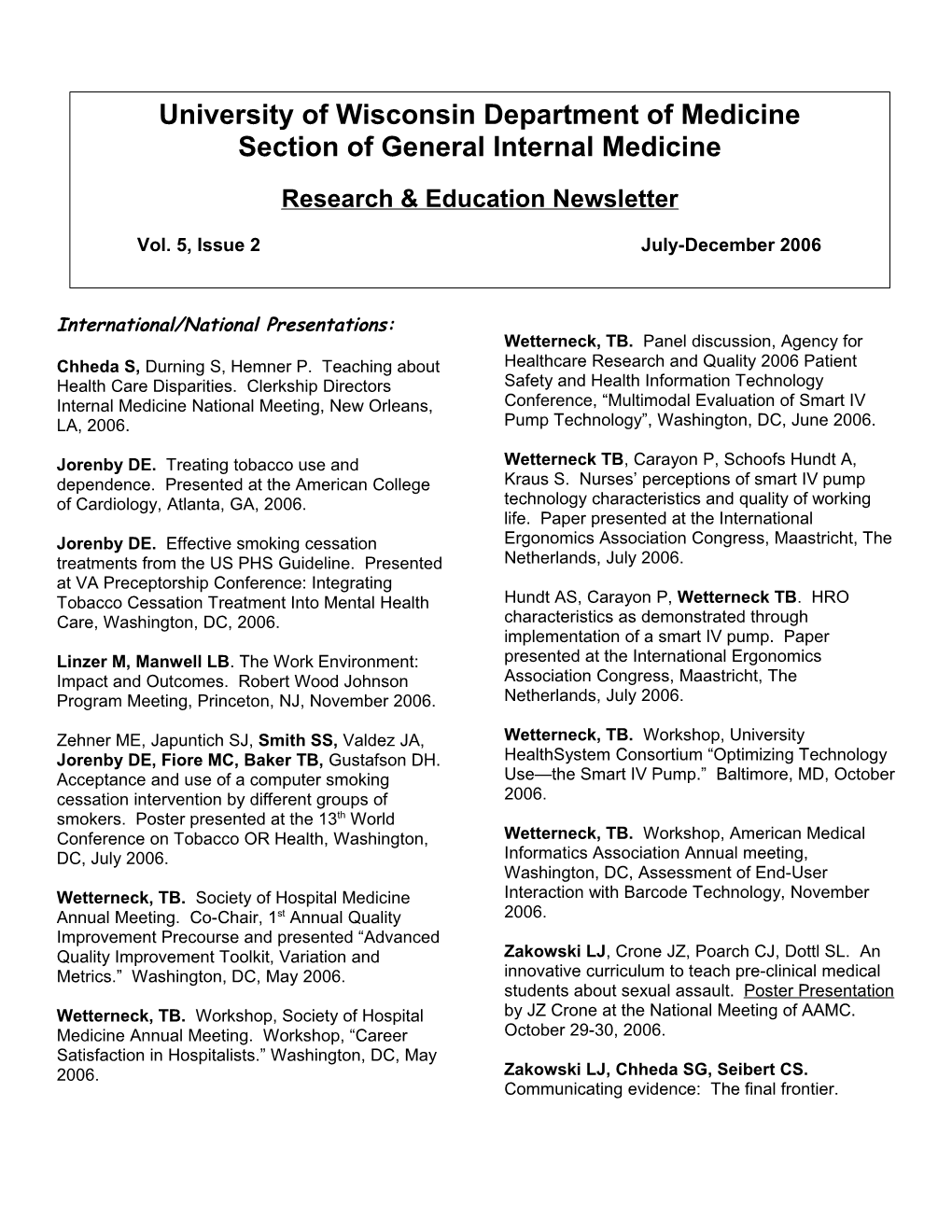 Research & Education Newsletter Page 4