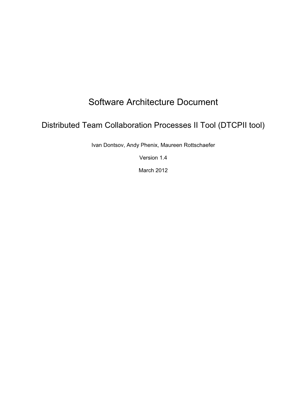 Software Architecture Document Template