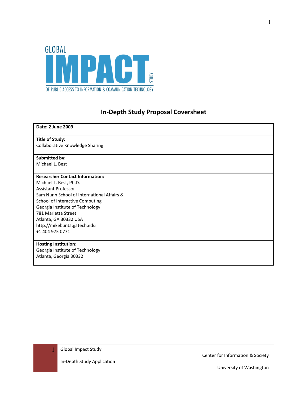 In-Depth Study Planning Template: Chile Workshop (Oct 25-28)