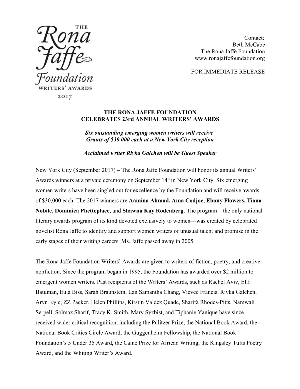 For Immediate Release s248