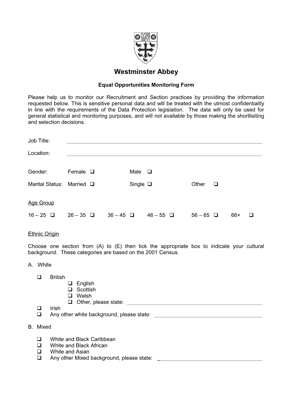 Equal Opportunities Monitoring Form s1
