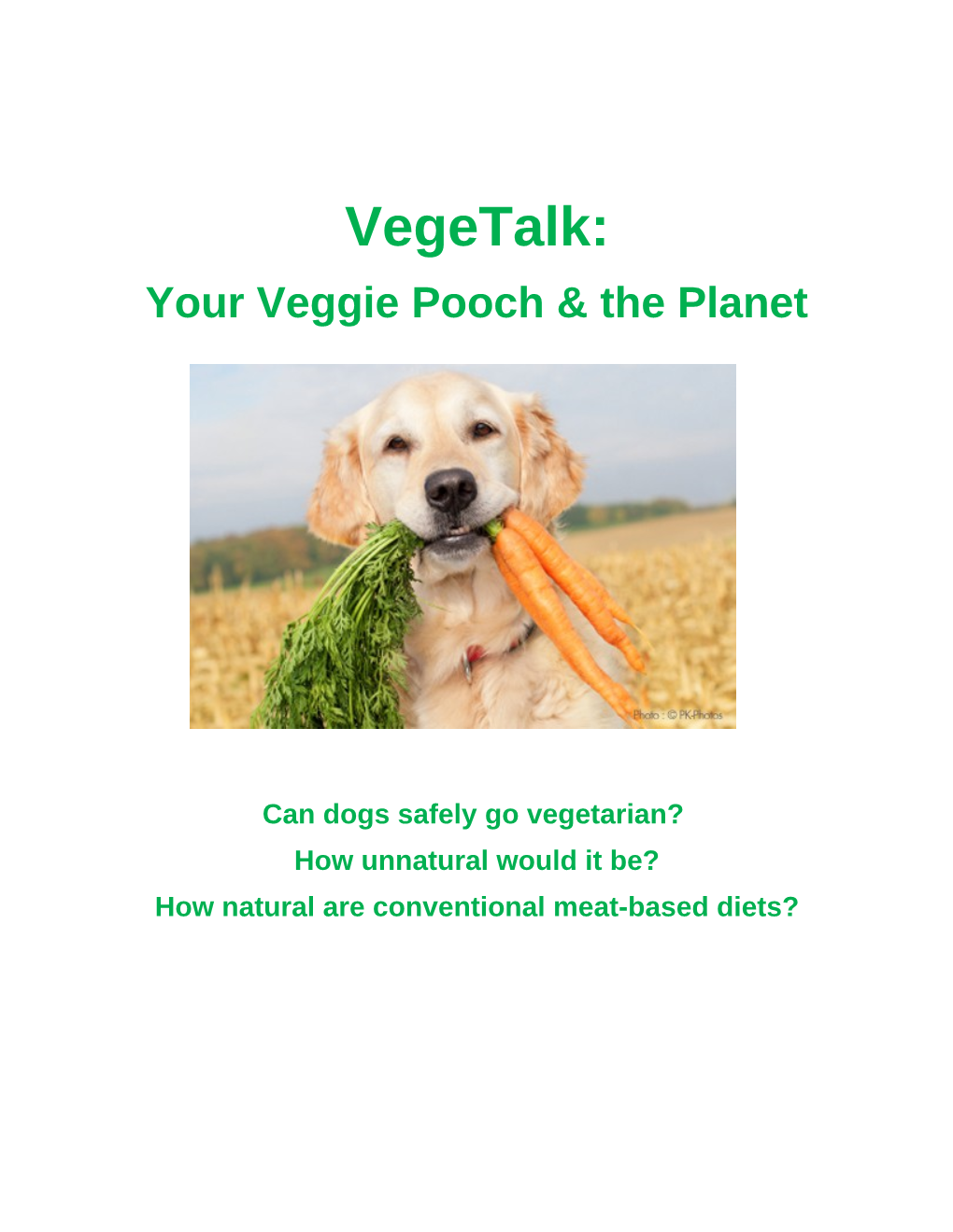 Your Veggie Pooch & the Planet
