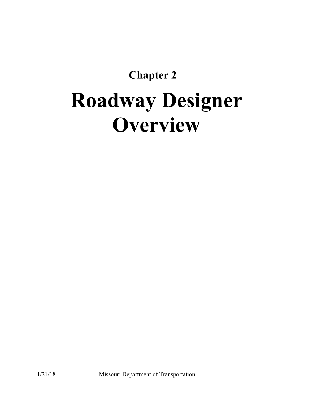 GEOPAK Roadway Designer Chapter 2: Overview