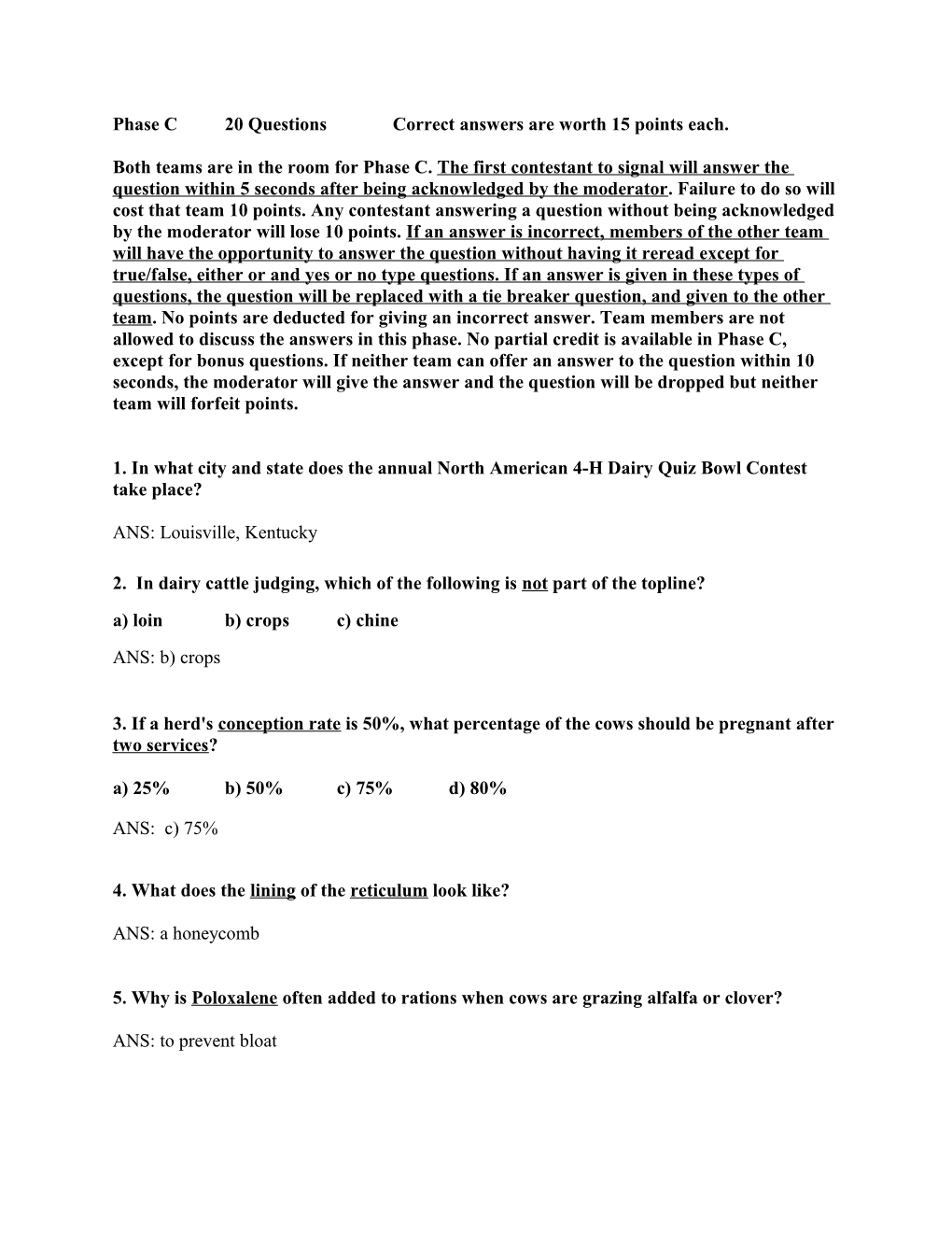 2005 Junior Dairy Quiz Bowl Questions s3