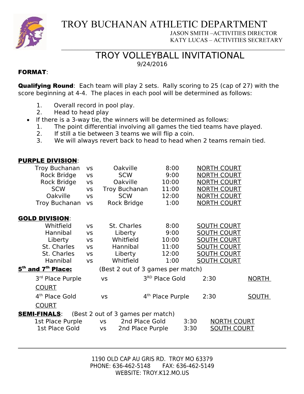 Troy Buchanan Athletic Department