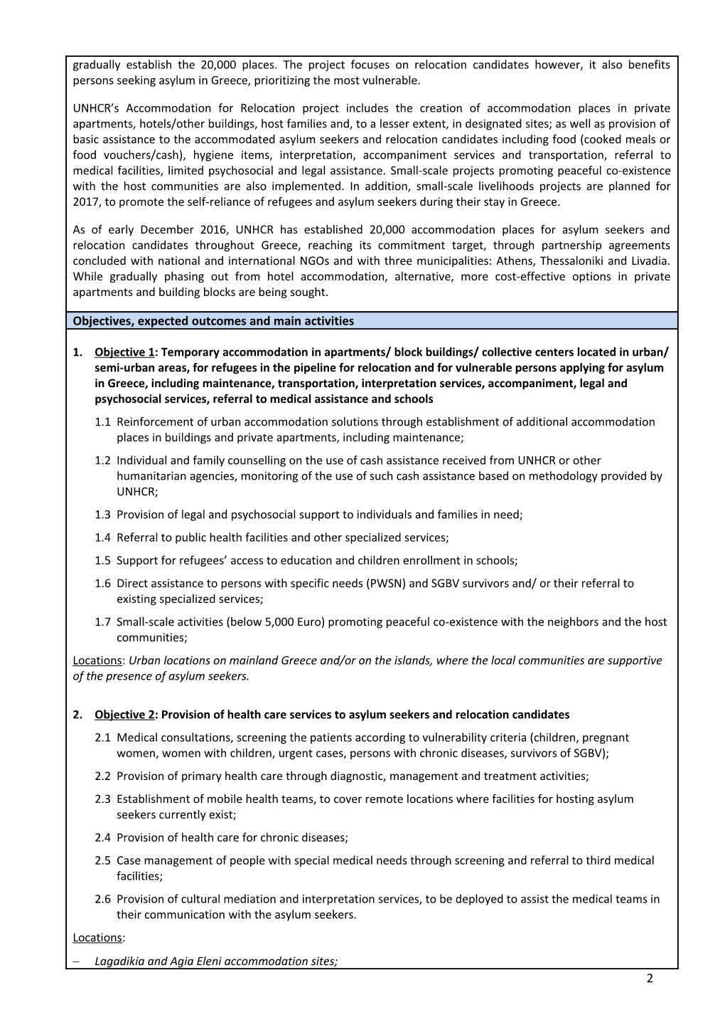 Annex A: Call for Expression of Interest-Announced by Unhcr