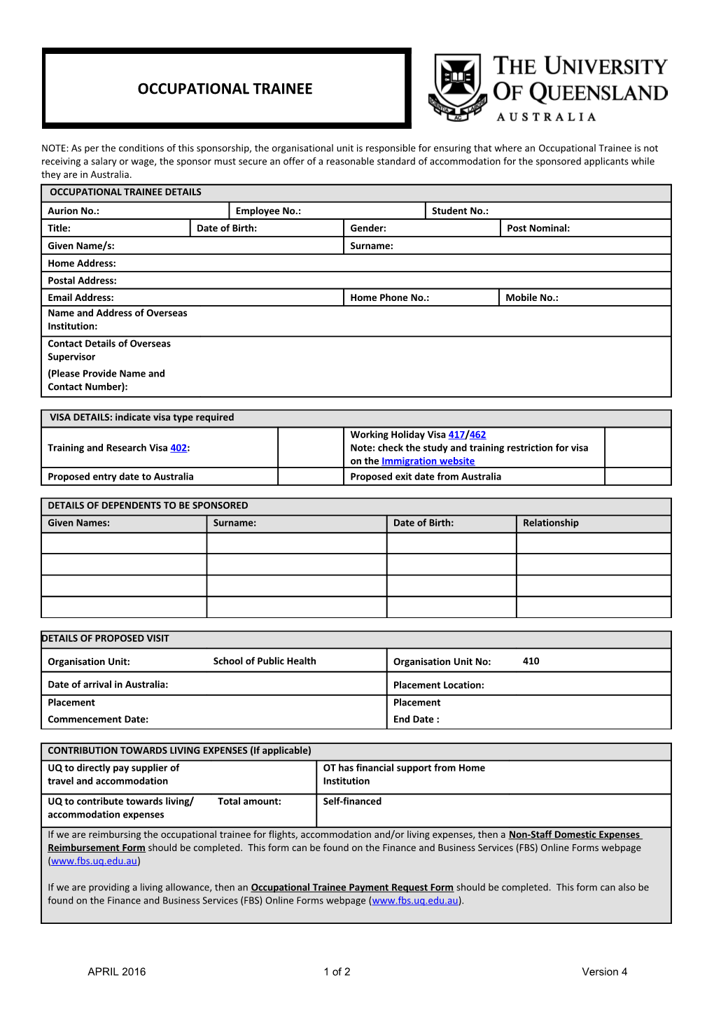 Unpaid Appointment Form s1