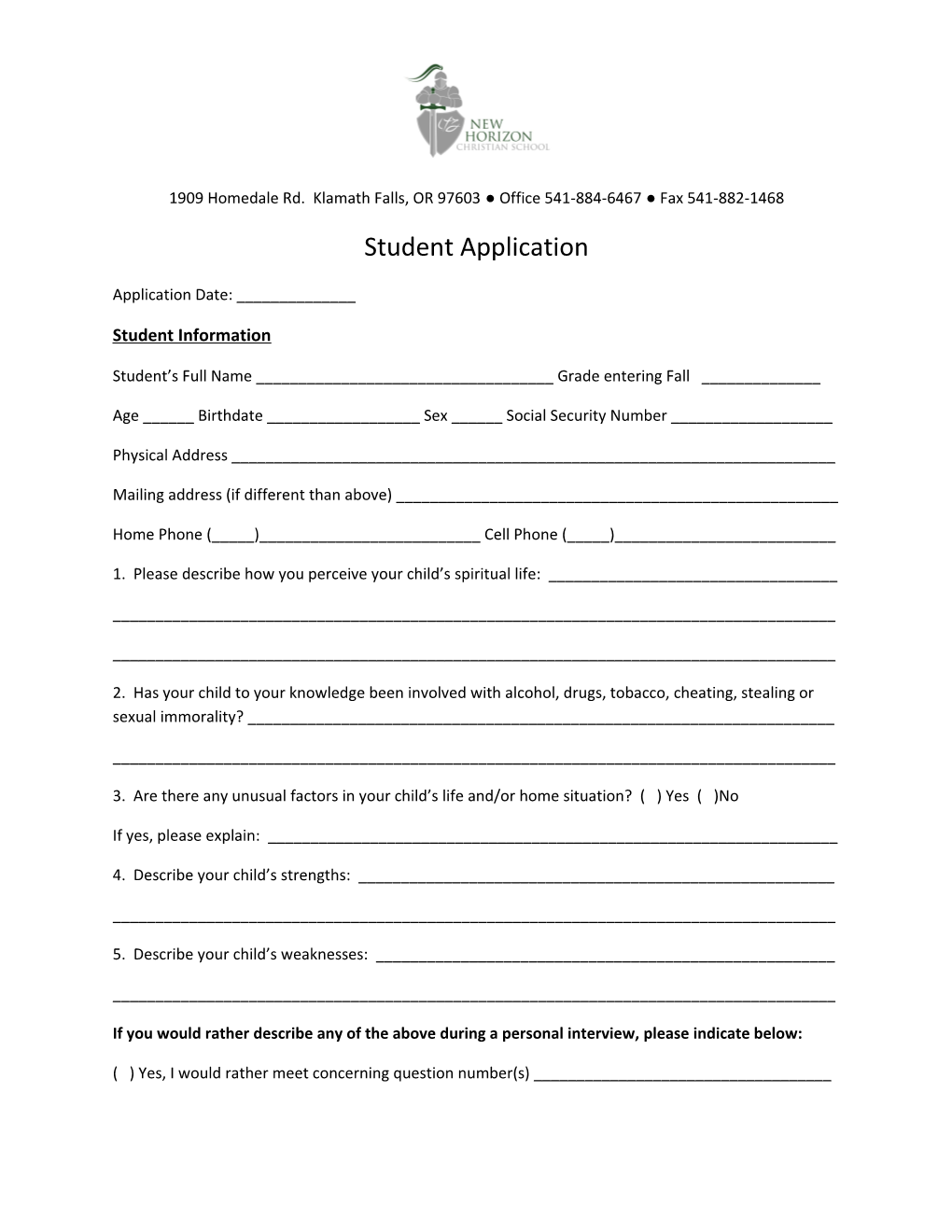 Student Application s1