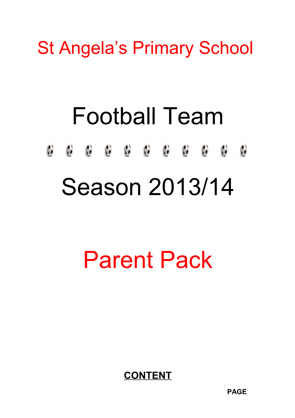 Parent Pack - Football Team