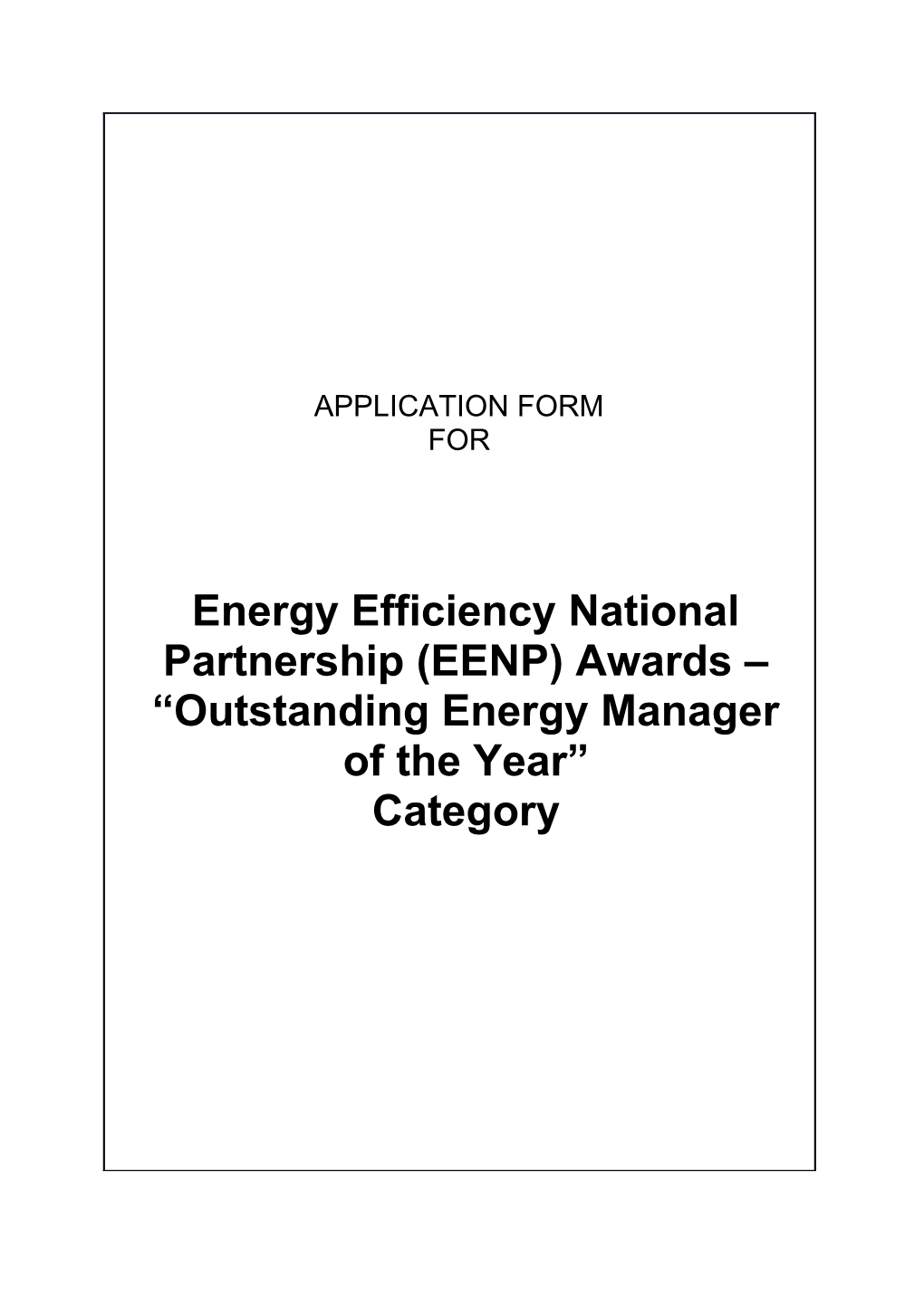Section A: Energy Management Framework