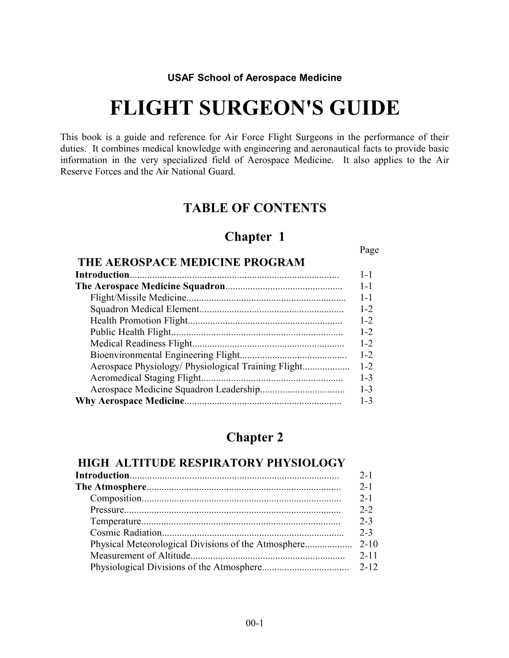 FS Guide Table of Contents