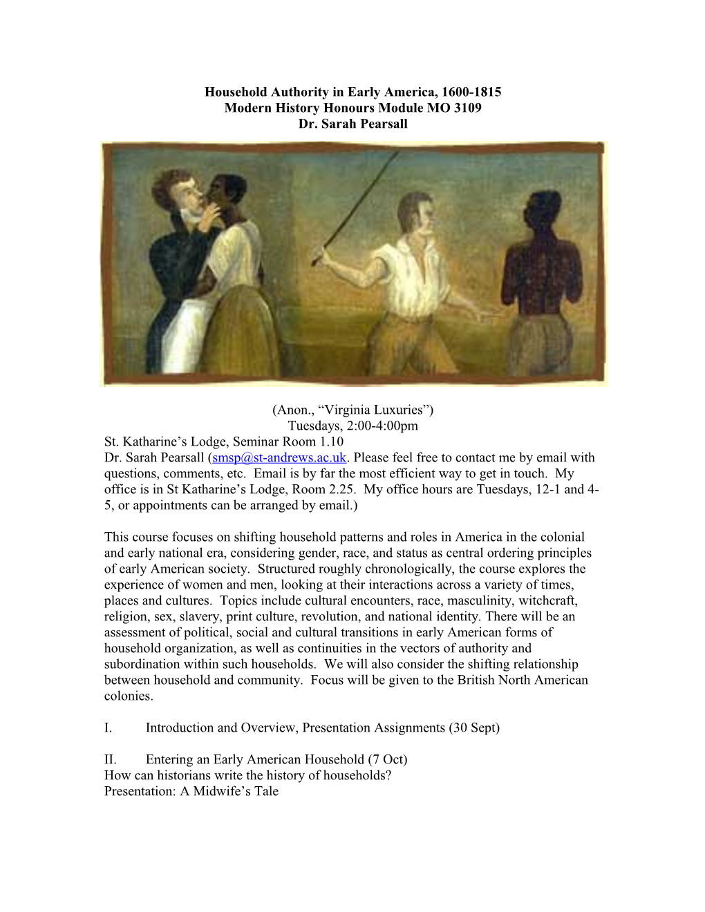 Household Authority in Early America, 1600-1815