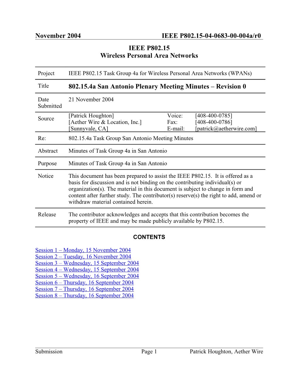 Wireless Personal Area Networks s6