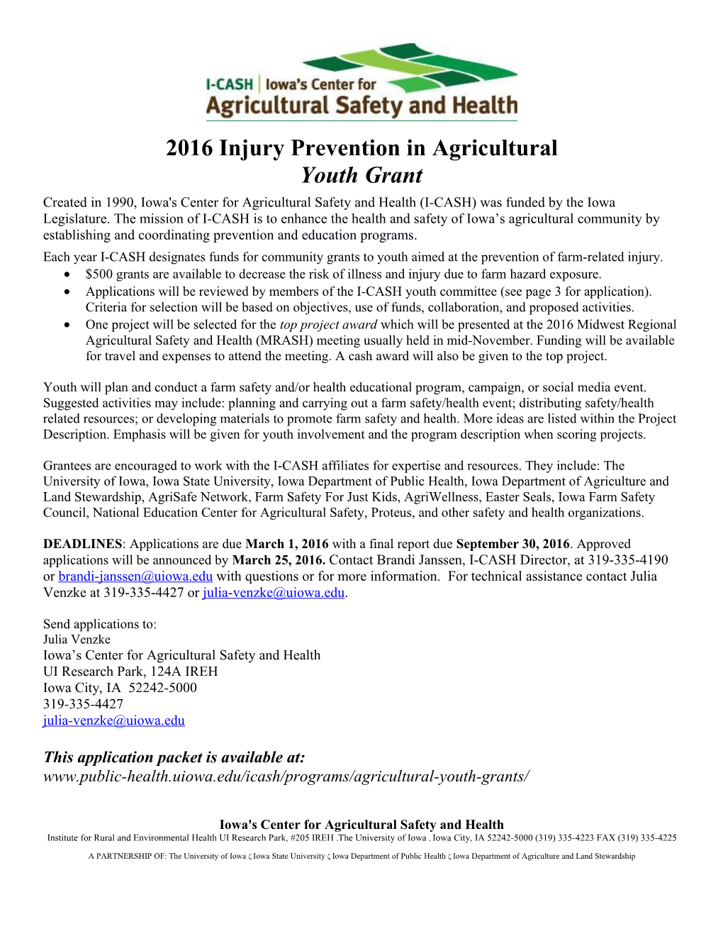 2016 Injury Prevention in Agricultural