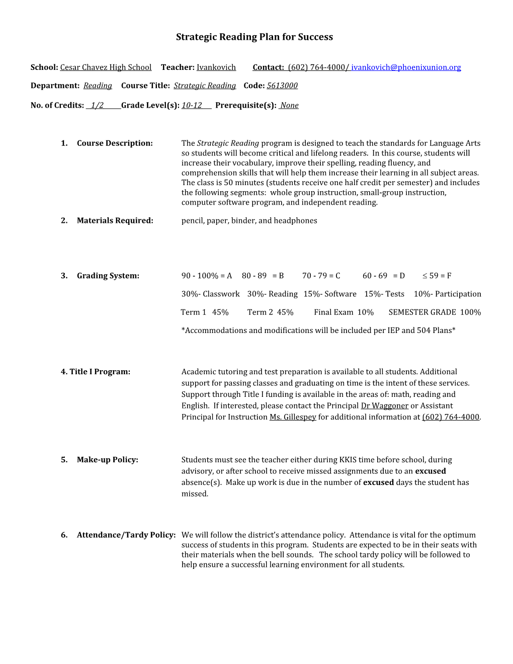 Strategic Reading Plan for Success