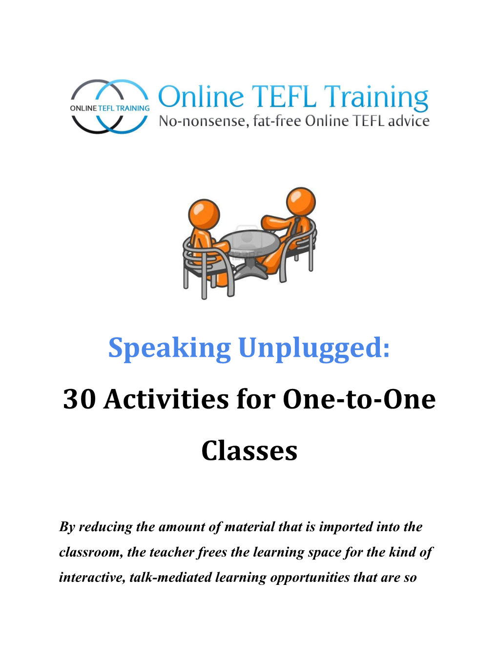 30 Activities for One-To-One Classes
