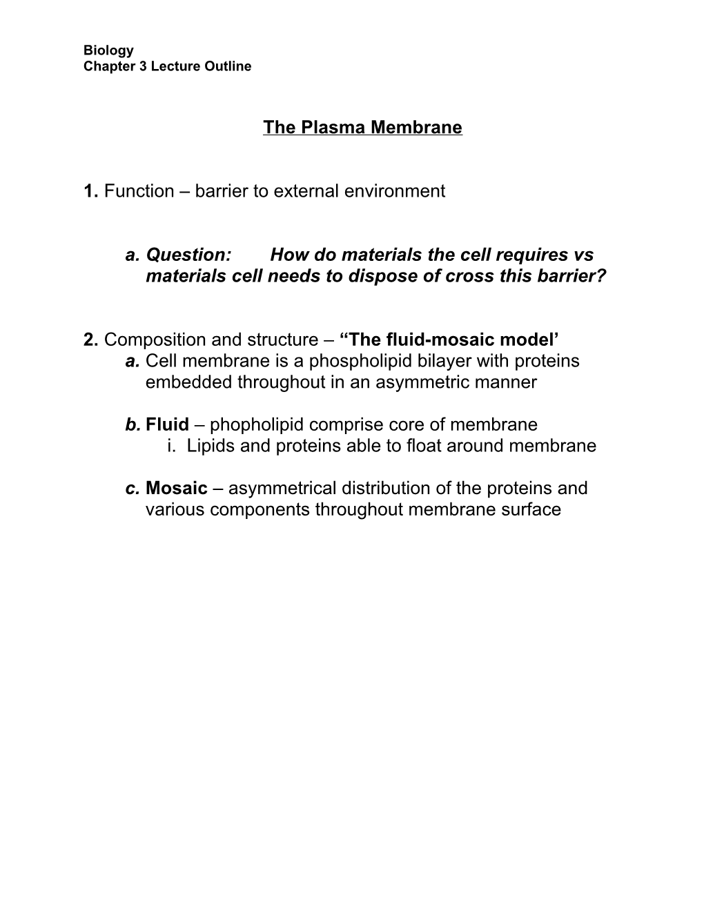 Chapter 3 Lecture Outline