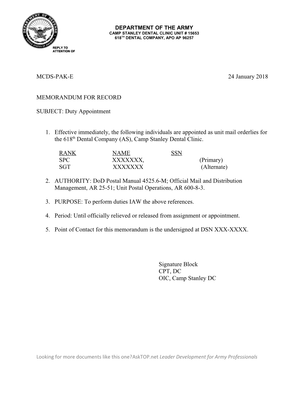 Memorandum for Record s1