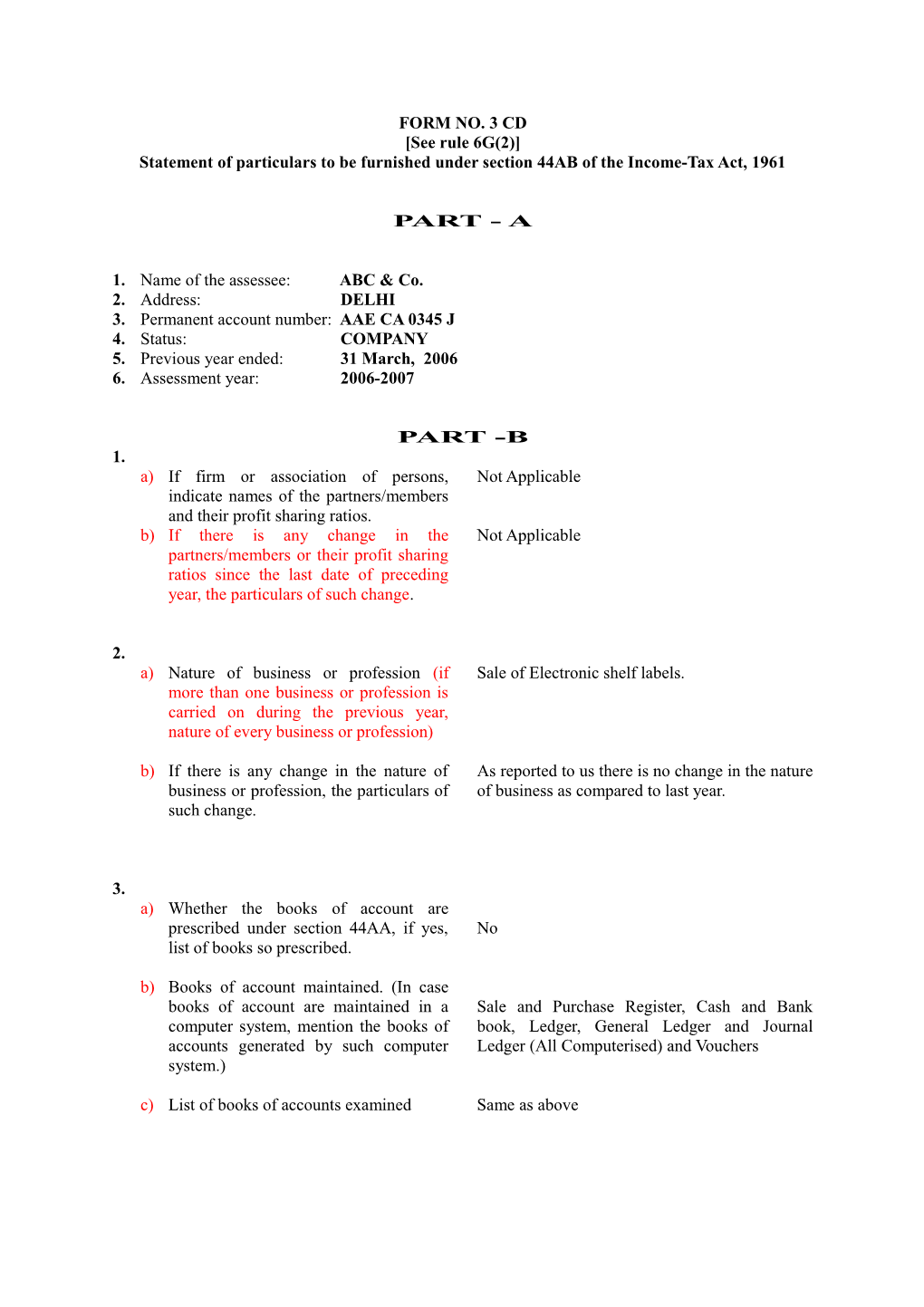 Form 3CB for AY 2001-02