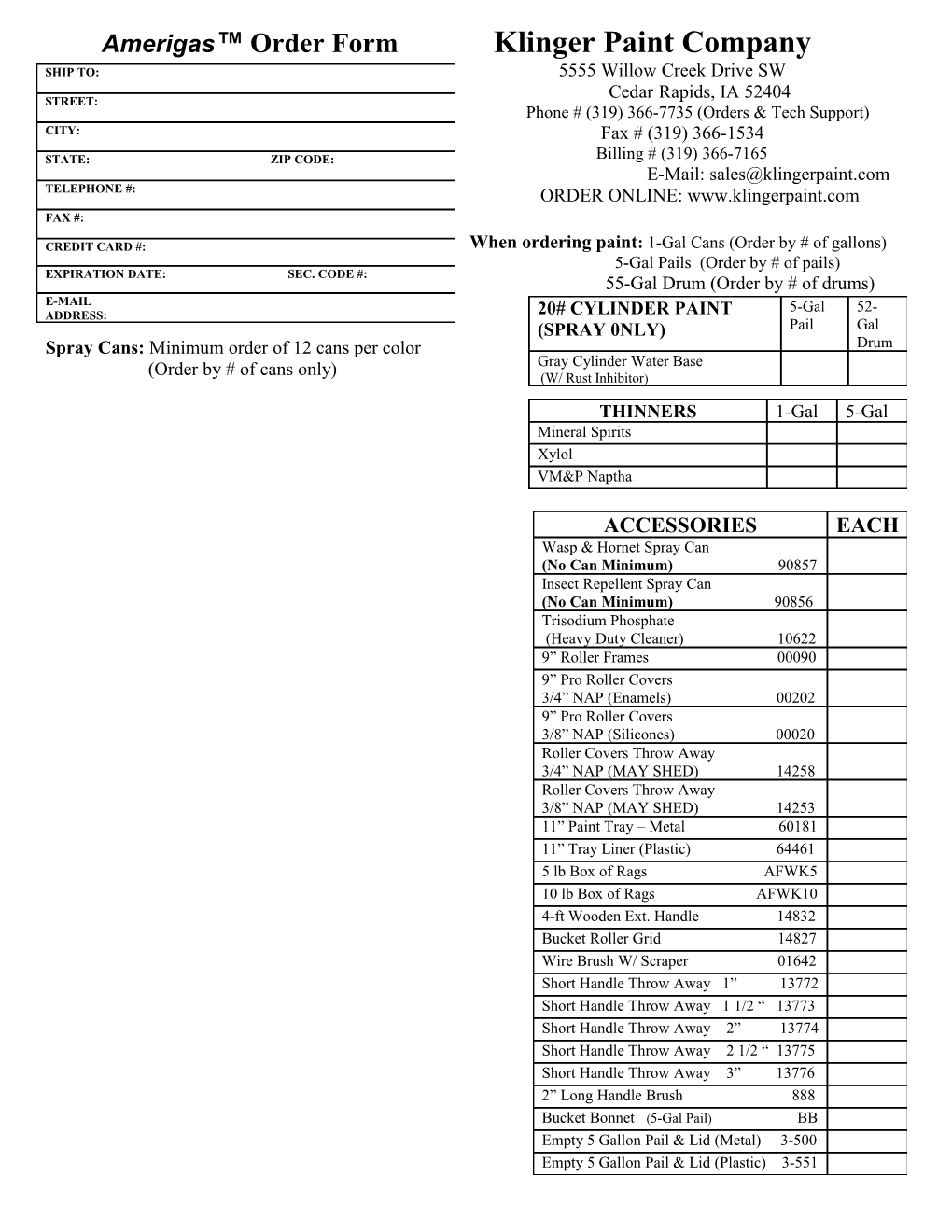 2013 Lp Order Form