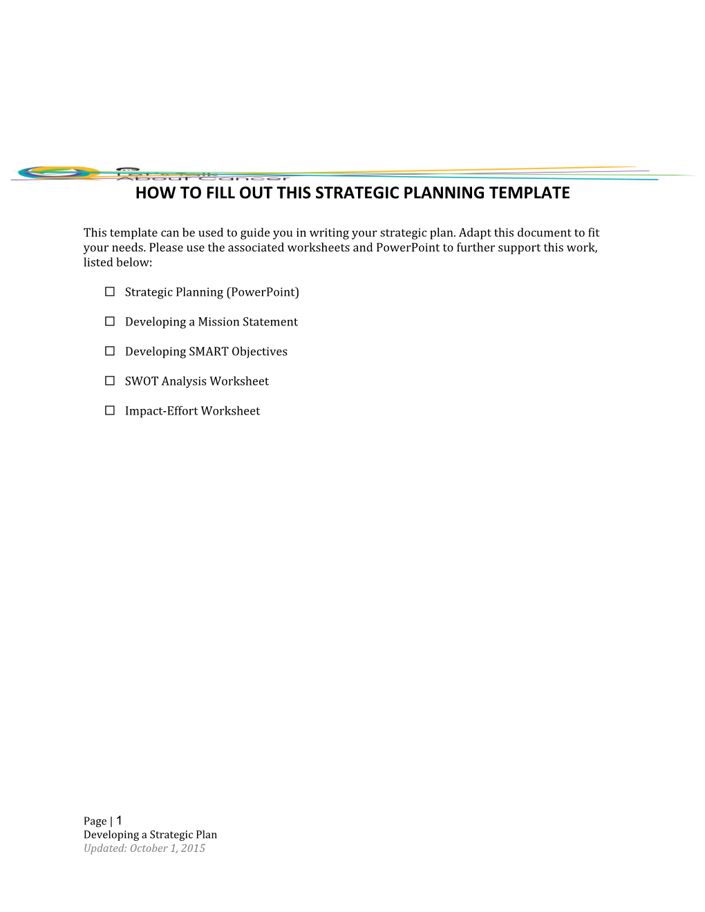 How to Fill out This Strategic Planning Template