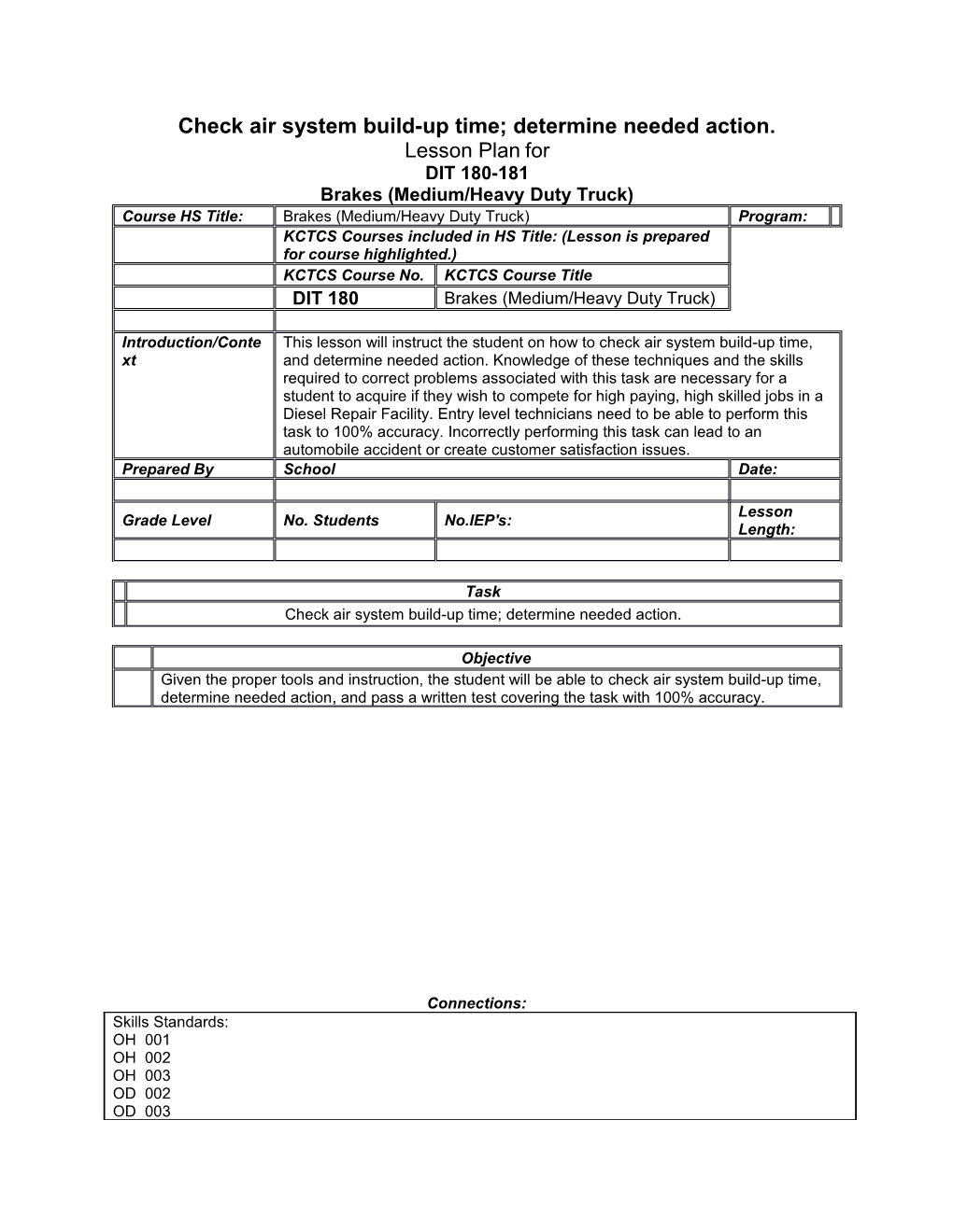 Check Air System Build-Up Time; Determine Needed Action