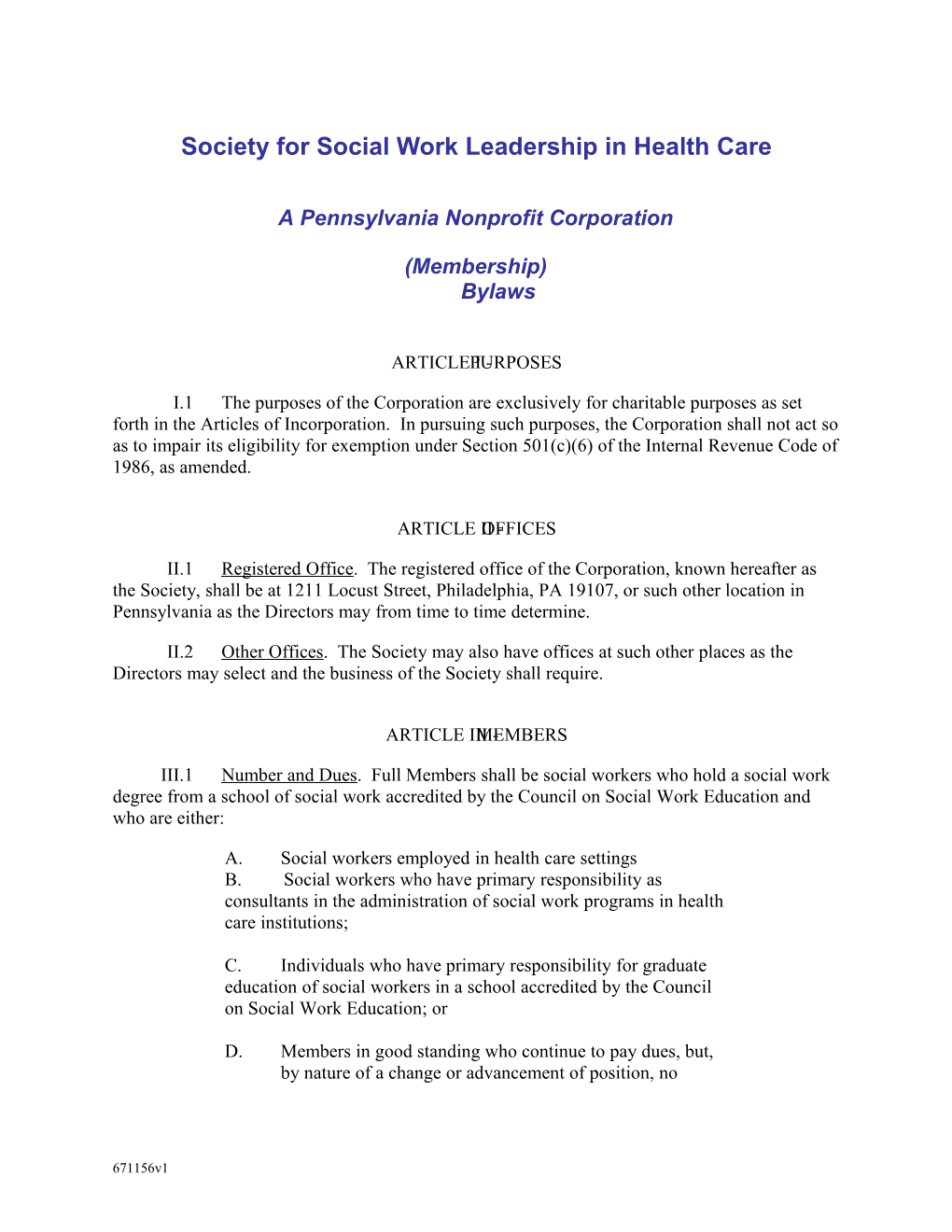 Society for Social Work Leadership in Health Care