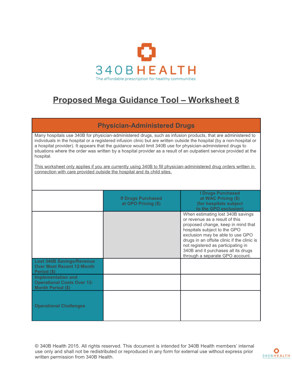 Proposed Mega Guidance Tool Worksheet 8