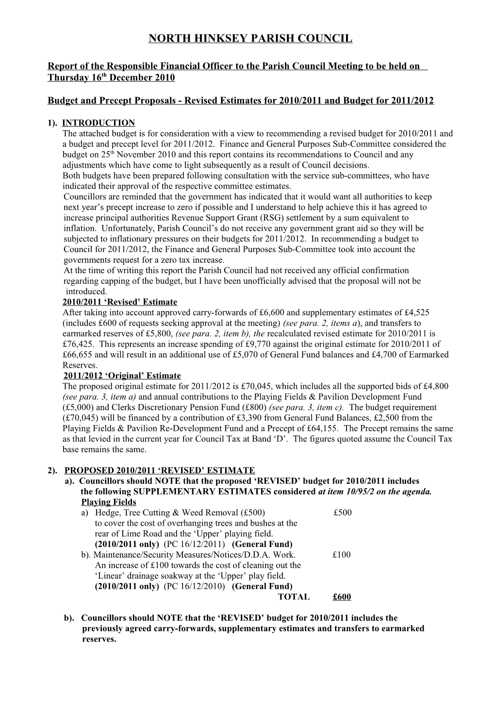 North Hinksey Parish Council