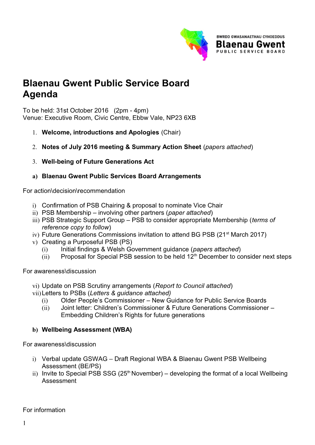 Blaenau Gwent Public Service Board