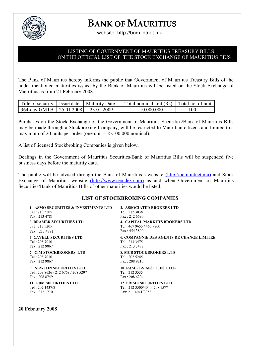 A List of Licensed Stockbroking Companies Is Given Below