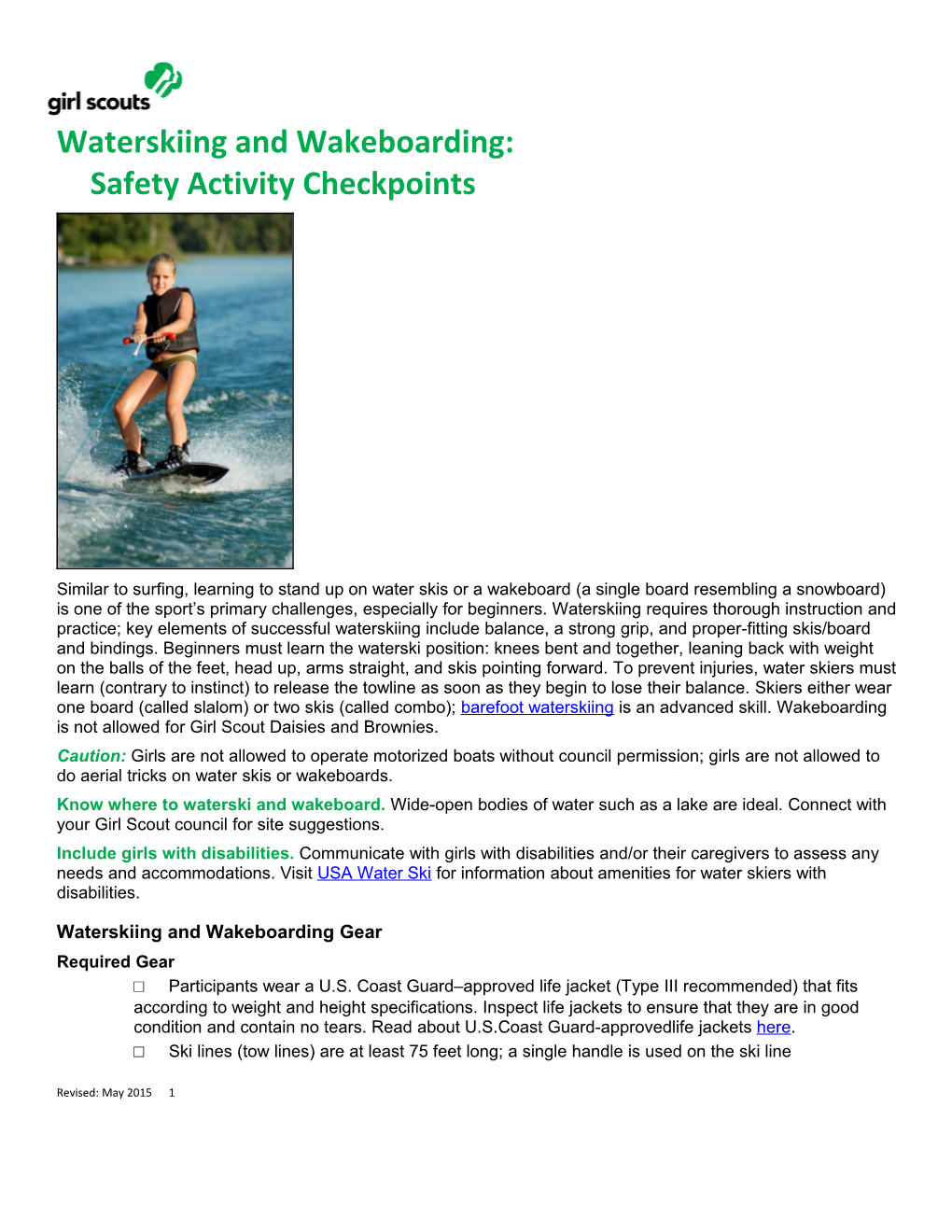 Safety Activity Checkpoints